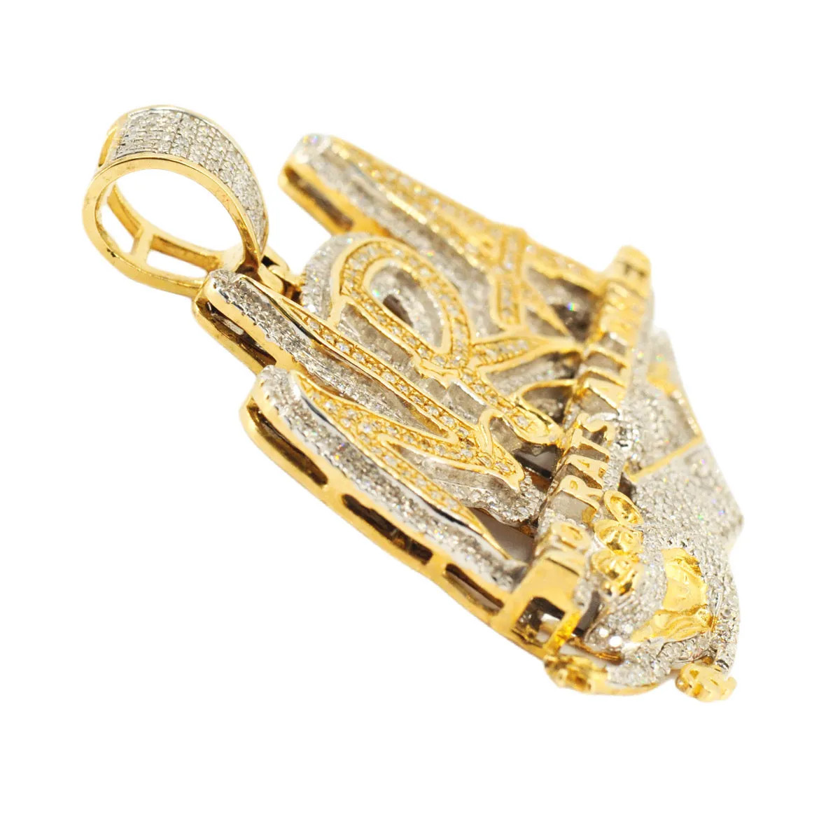 10K YELLOW GOLD 1.00CTW DIAMOND ‘NRA NO RATS ALLOWED’ PENDANT