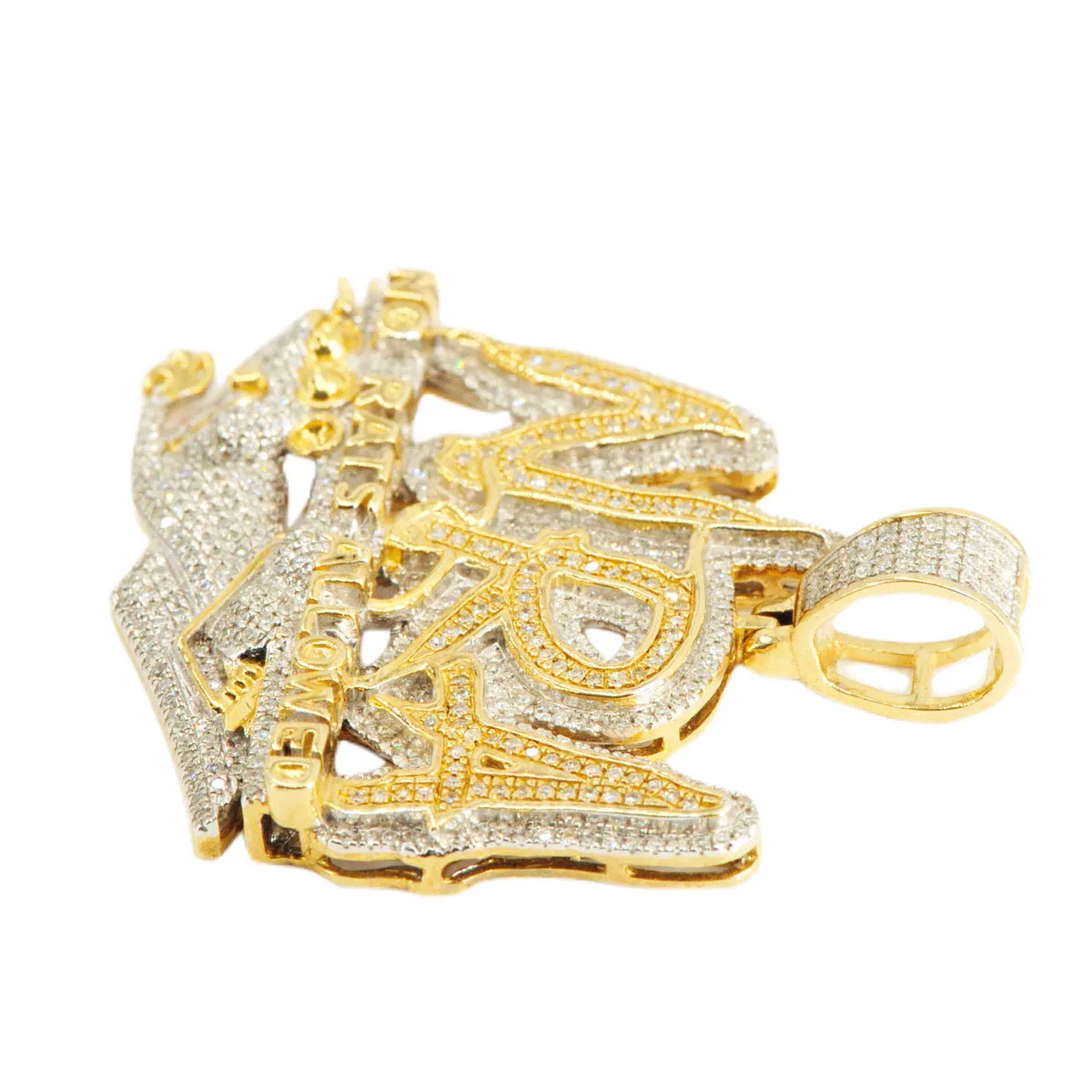 10K YELLOW GOLD 1.00CTW DIAMOND ‘NRA NO RATS ALLOWED’ PENDANT
