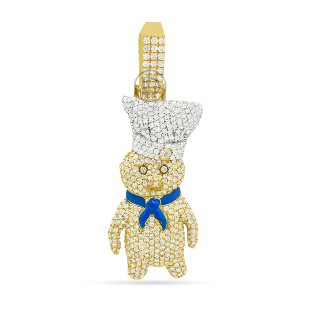 10K Yellow Gold Dough Boy Pendant With 6.00CT Diamonds