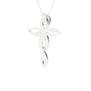 1/2 ctw Round Lab Grown Diamond Cross Pendant
