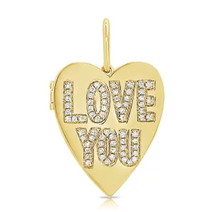 14k Gold & Diamond Heart Charm Locket-0.18 ct.