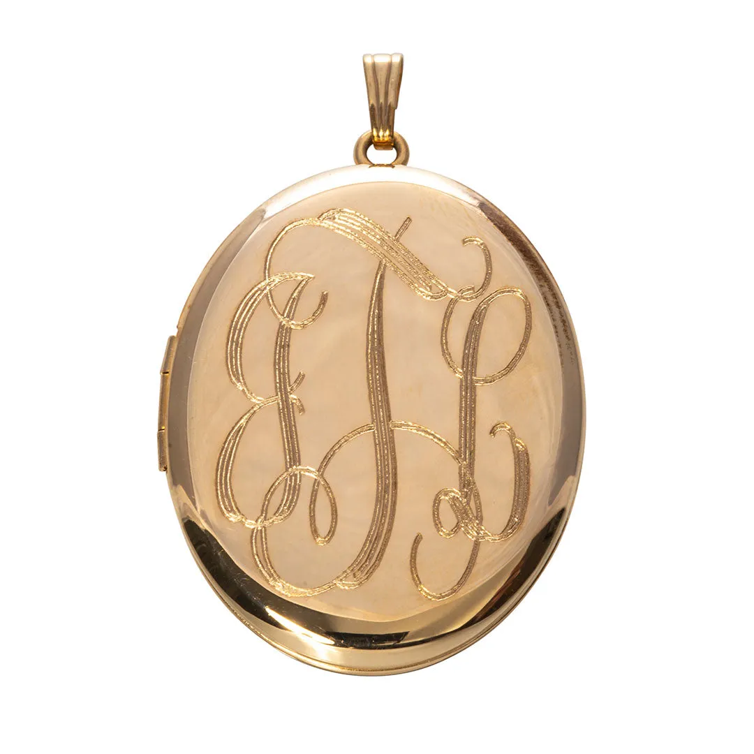 14K Gold Filled 30x38mm Oval Locket Necklace