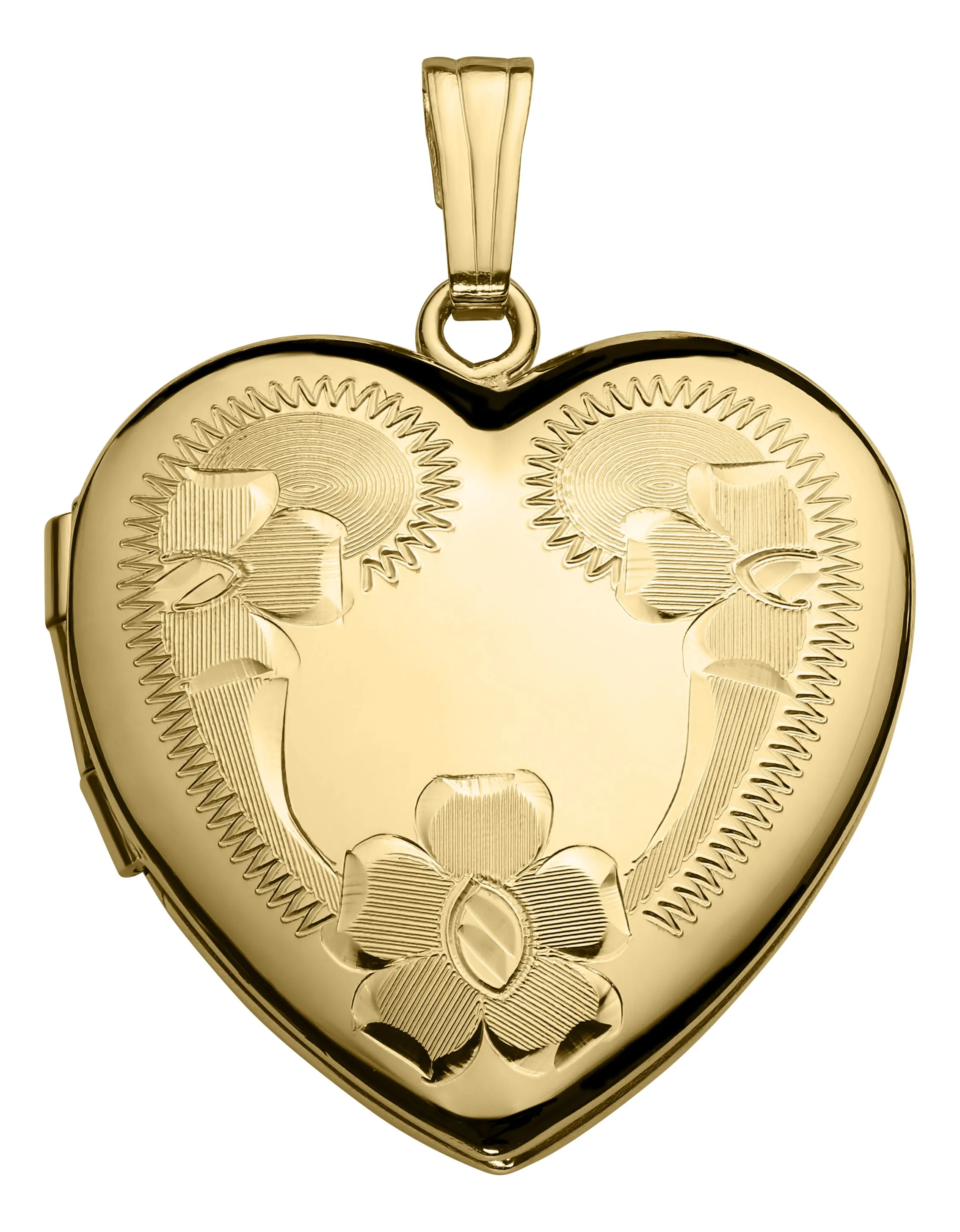 14K Gold Filled Engraved Heart Locket