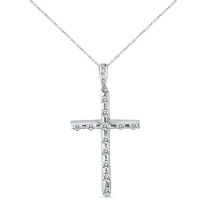 14K PENDANT DIAMOND CROSS (102DP2136-75-CR)