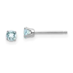 14k White Gold Aquamarine Birthstone Earrings