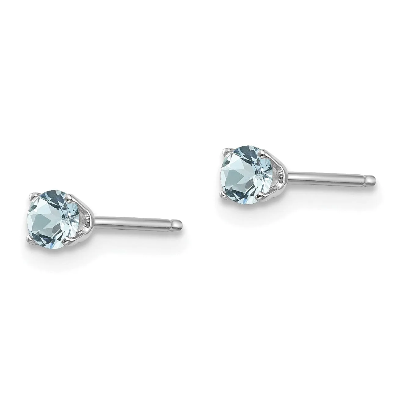 14k White Gold Aquamarine Birthstone Earrings