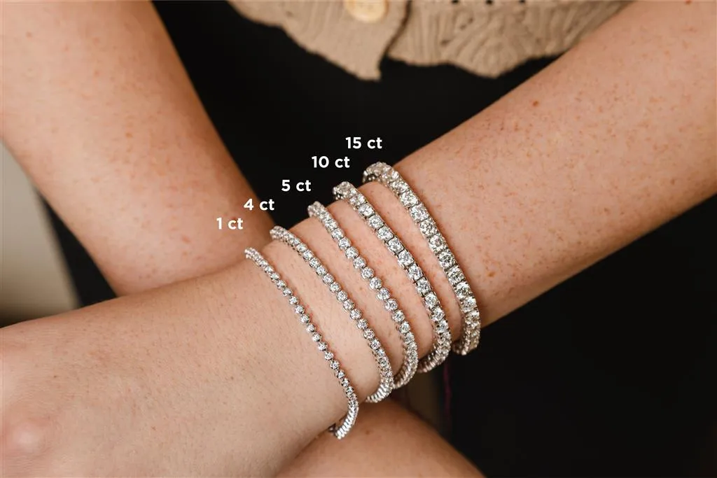 14K White Gold Two Prong Diamond Tennis Bracelet