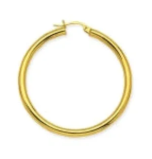 14K Yellow Gold 40mm Polished Hoops