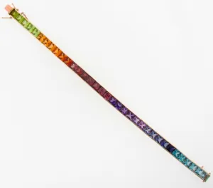 14K Yellow Gold Multi-Color Gemstone Bracelet