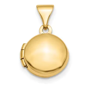 14k Yellow Gold Polished Finish 3-D Domed Round Locket
