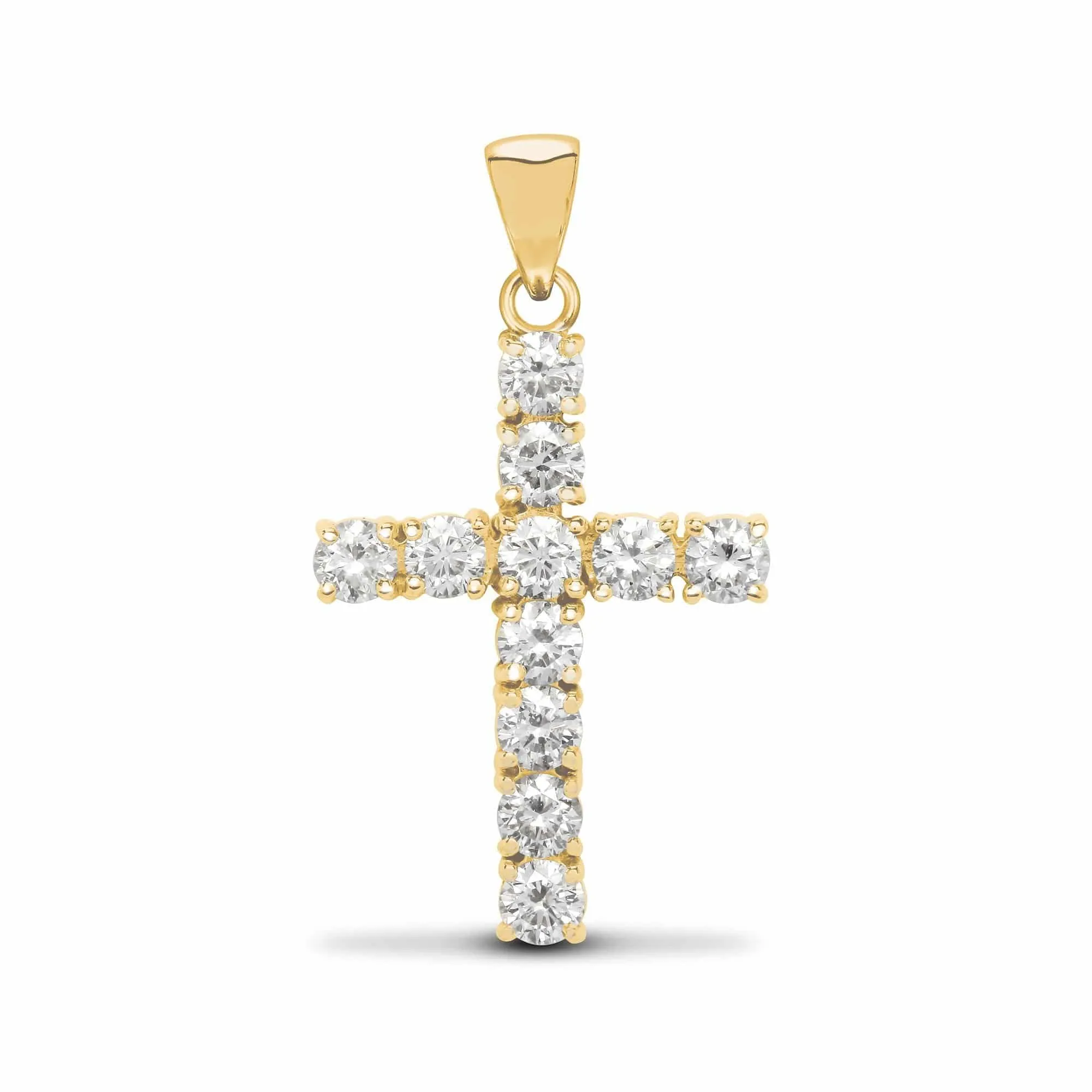 18ct Yellow Gold Diamond Cross