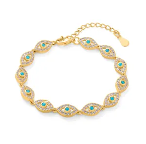 18k Gold Vermeil Evil Eye Tennis Bracelet: The Effie