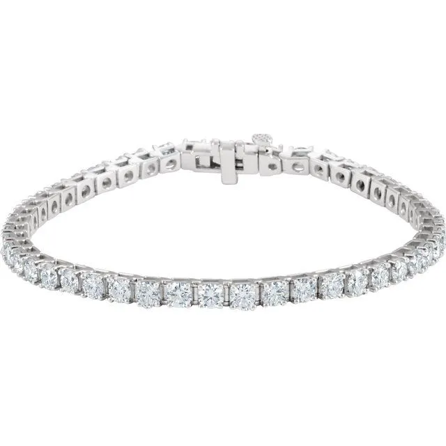18K White Gold 7 CTW Natural Diamond Line 7 1/4" Bracelet