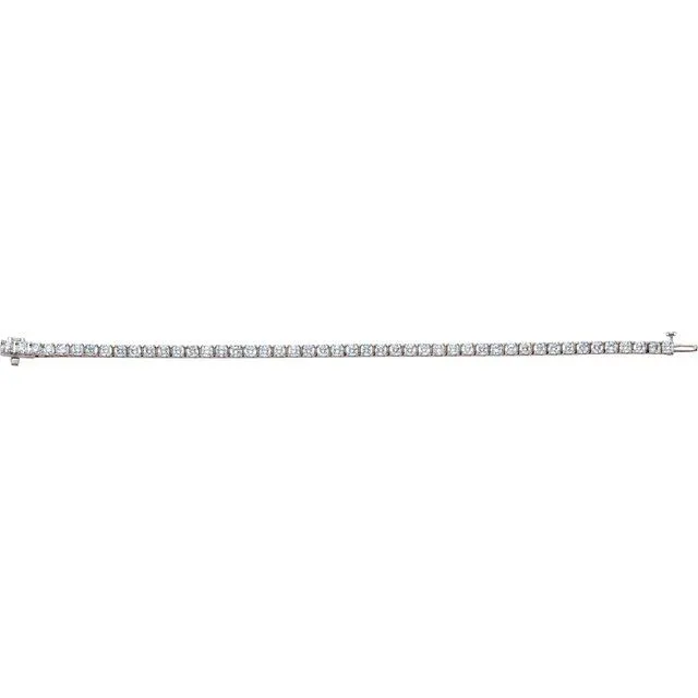 18K White Gold 7 CTW Natural Diamond Line 7 1/4" Bracelet