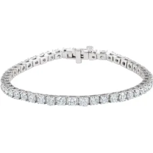 18K White Gold 7 CTW Natural Diamond Line 7 1/4" Bracelet