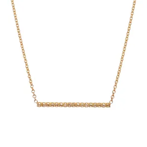 18k Yellow Gold Rose Cut Diamond Bar Necklace