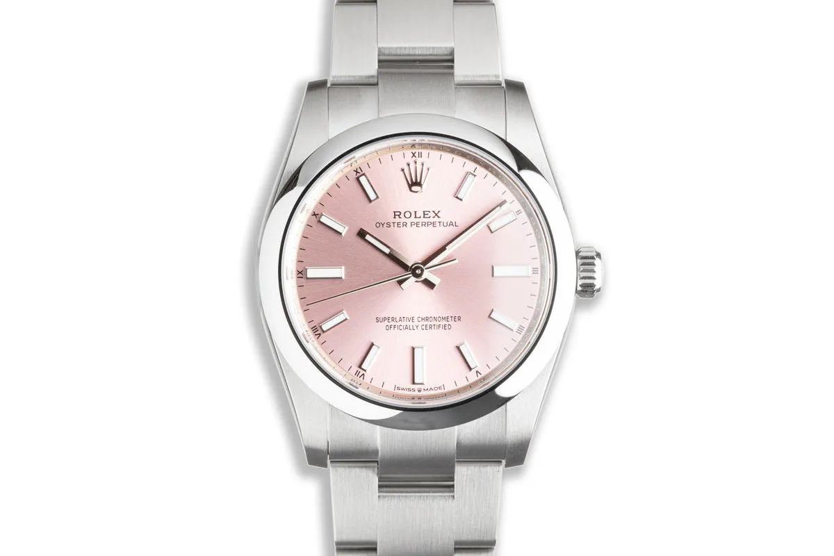 2021 Oyster Perpetual 124200 "Pink" Dial with Box & Card