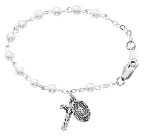 5 1/2in Imitation Pearl Like Glass Bracelet - BR177