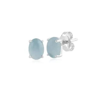 925er Sterlingsilber Aquamarin Ohrstecker Ohrringe