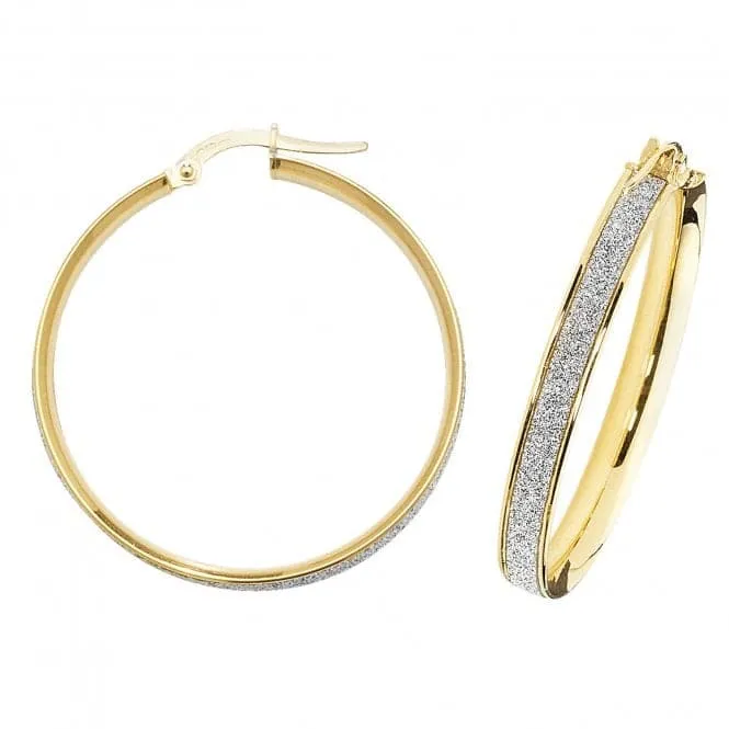 9ct Yellow Gold 50mm Hoop Earrings