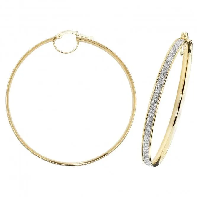 9ct Yellow Gold 50mm Hoop Earrings