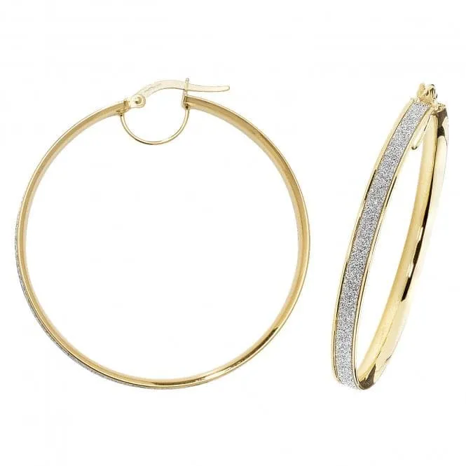 9ct Yellow Gold 50mm Hoop Earrings