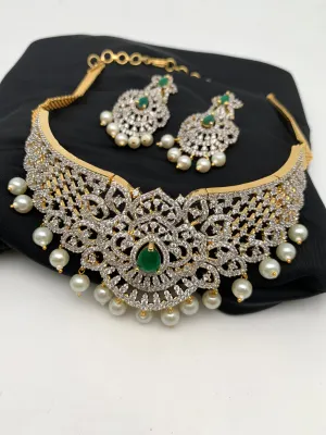 AD Diamond Finish Dainty Choker