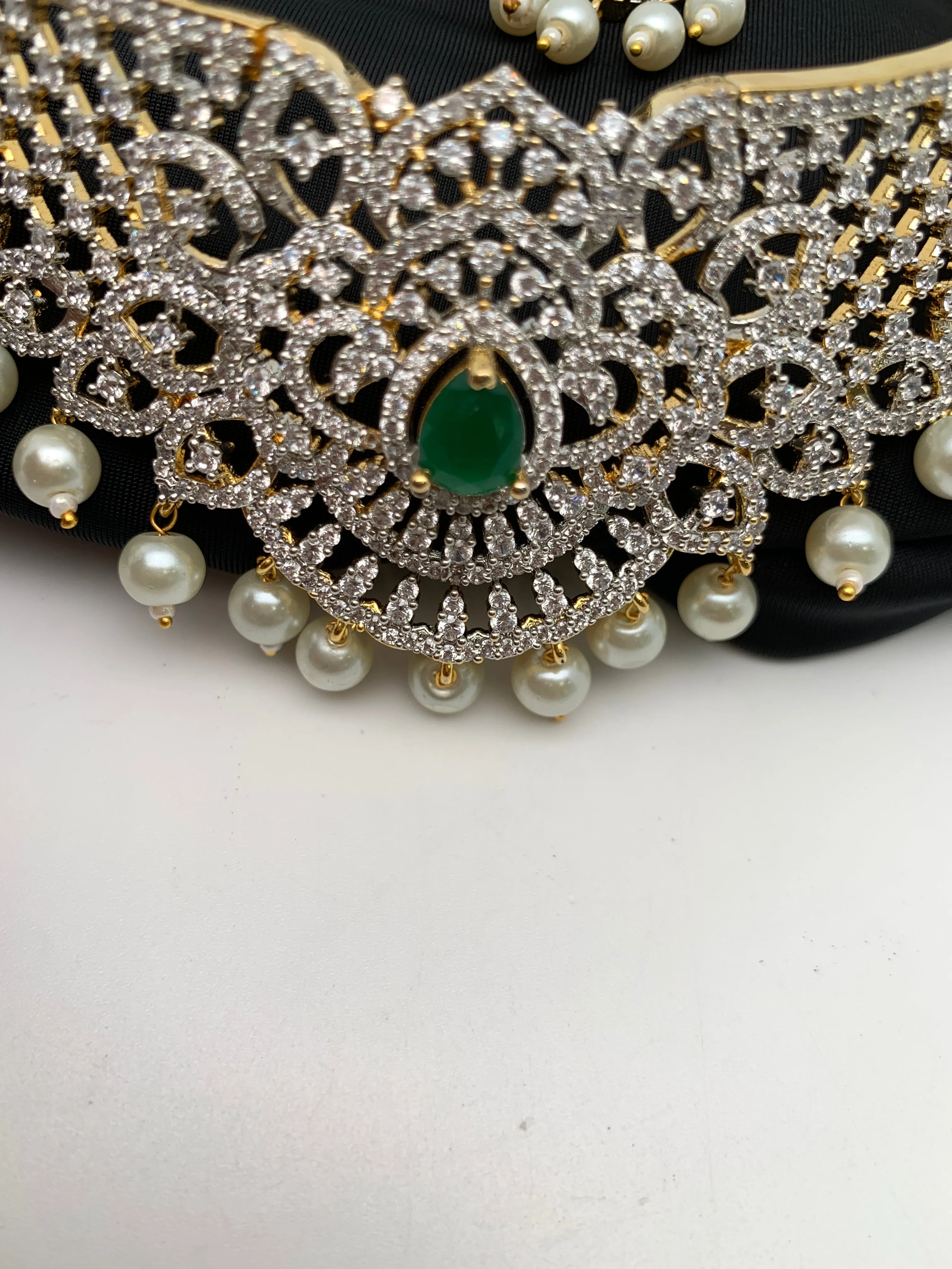 AD Diamond Finish Dainty Choker