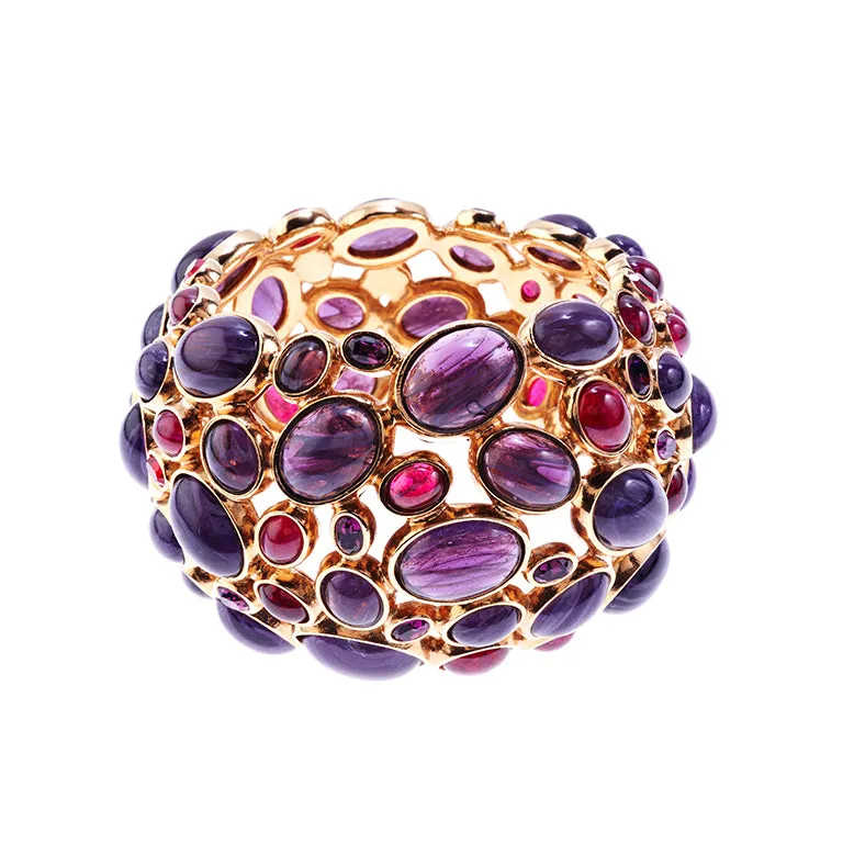 Amethyst glass and gilt metal bracelet, Amphitrite Collection