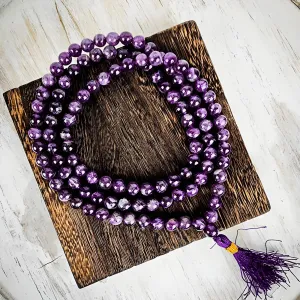 Amethyst Mala Beads for Intuition and Third Eye Chakra