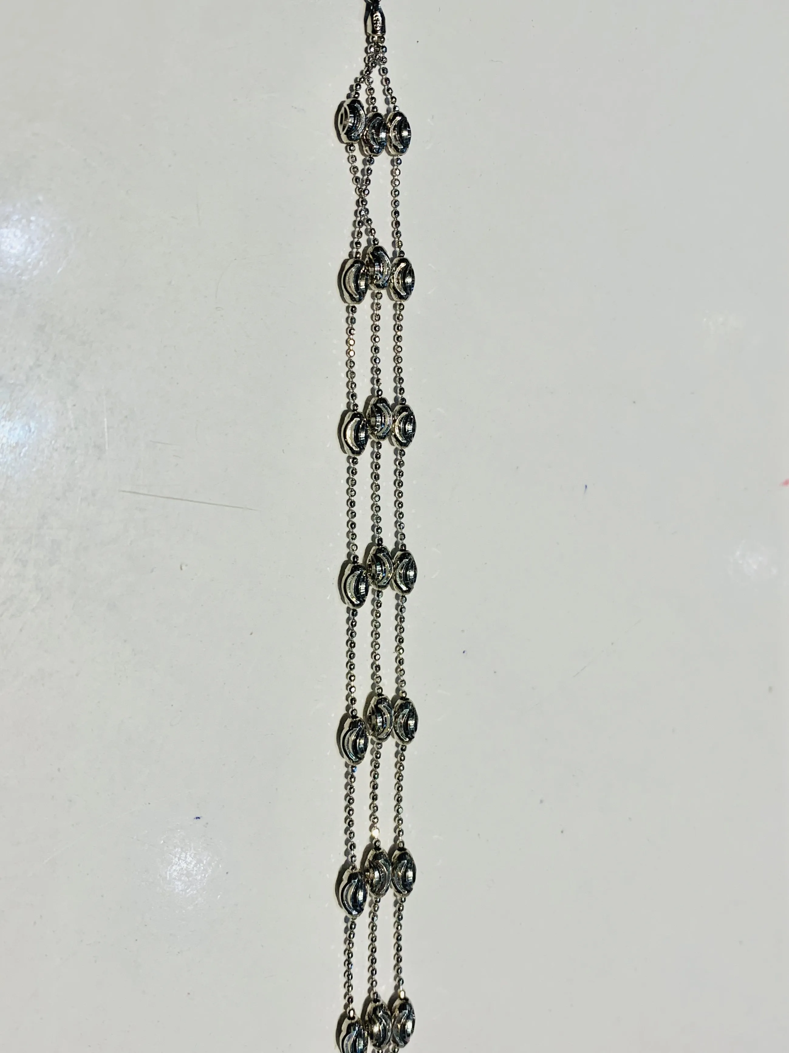 Annabella Triple Chain Rhodium Plated Silver Bracelet