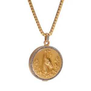 Antique Art Nouveau 18k  French Repoussé Doe Locket