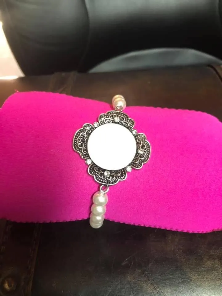 Antique Look Pearl Monogram Bracelet