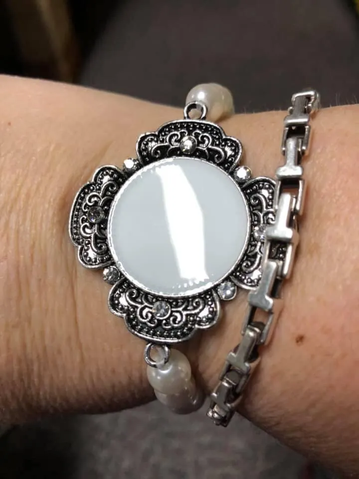 Antique Look Pearl Monogram Bracelet