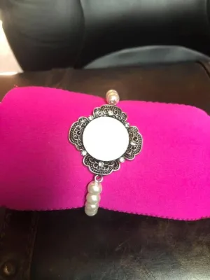 Antique Look Pearl Monogram Bracelet