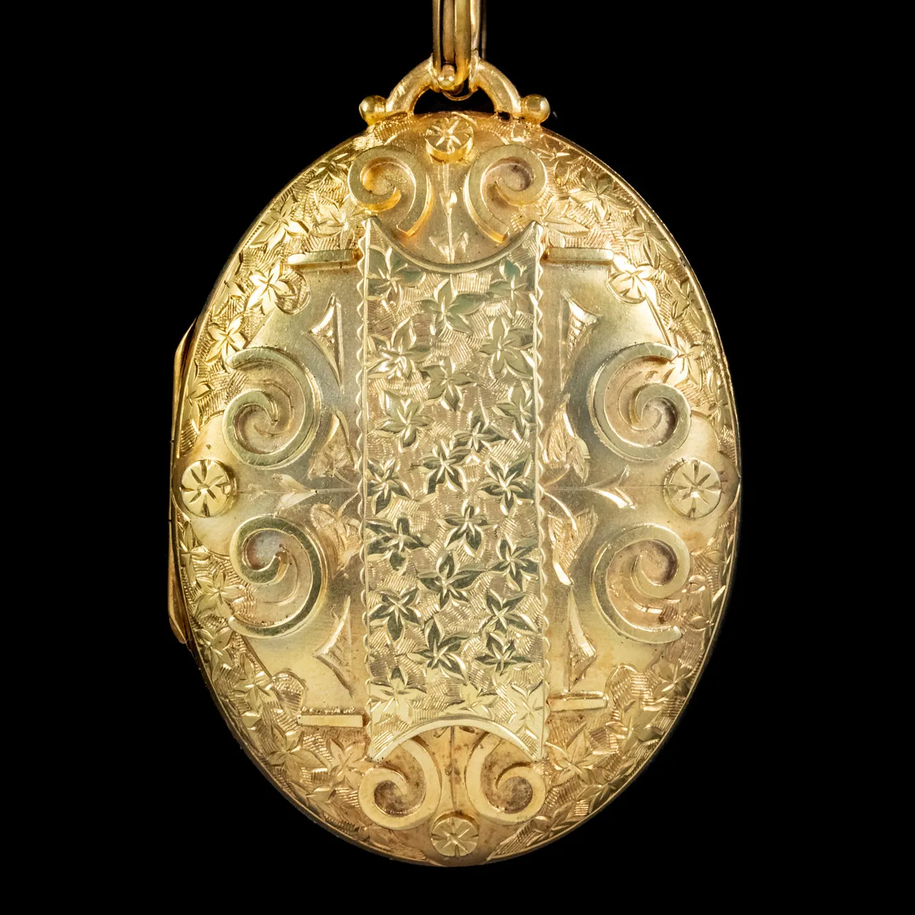 Antique Victorian Mourning Locket Collar Necklace Silver 18Ct Gold Gilt Dated 1883