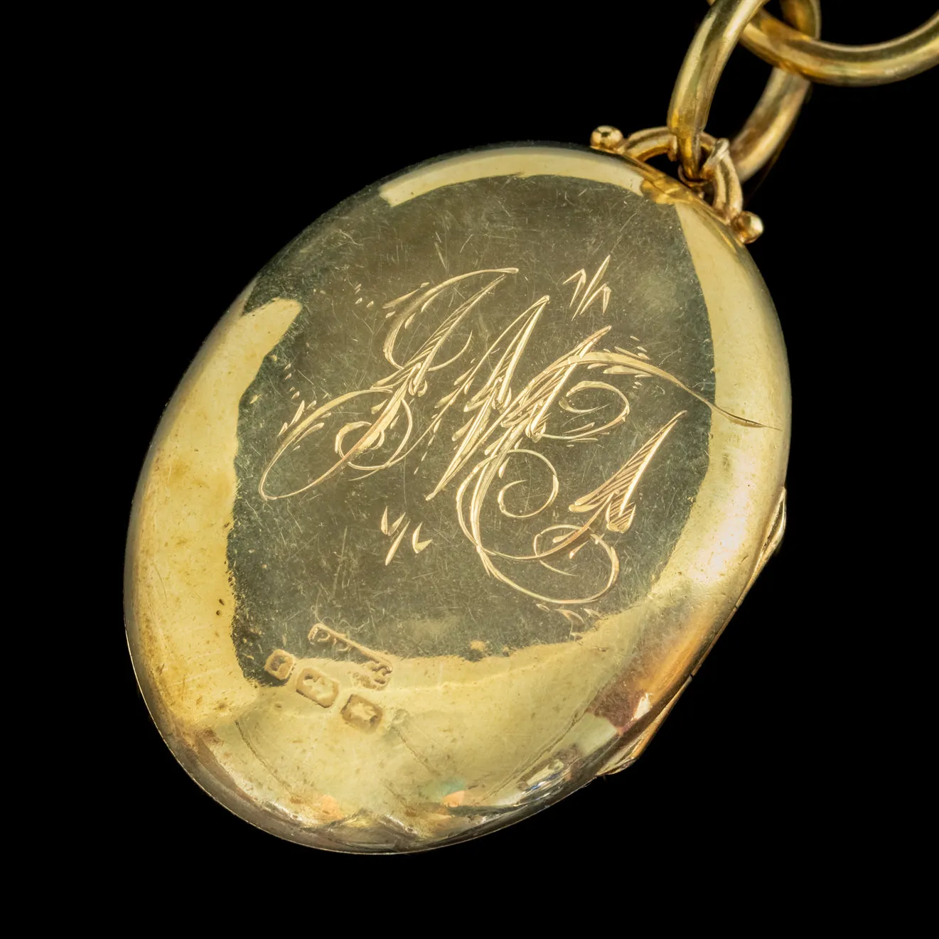 Antique Victorian Mourning Locket Collar Necklace Silver 18Ct Gold Gilt Dated 1883