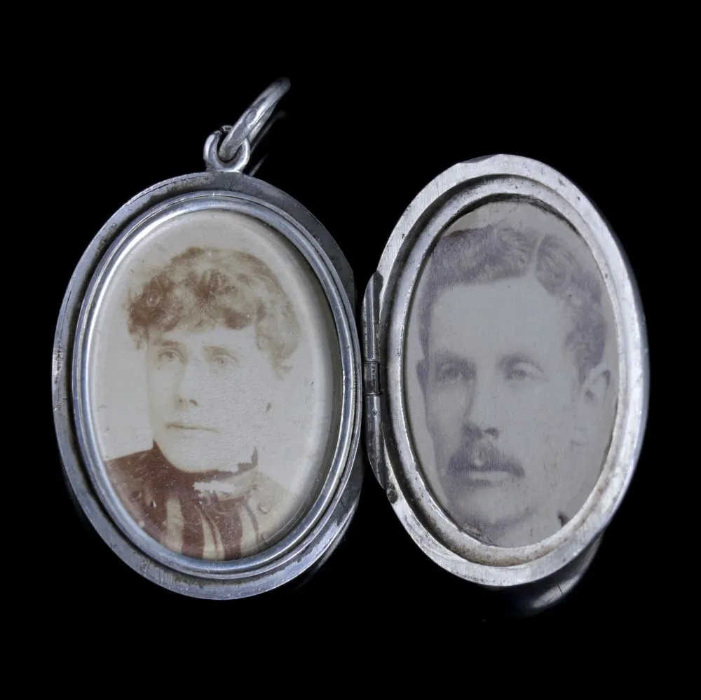Antique Victorian Scottish Locket Silver Thistle Circa 1880