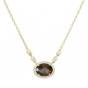 Aura Smoky Quartz Gemstone Necklace