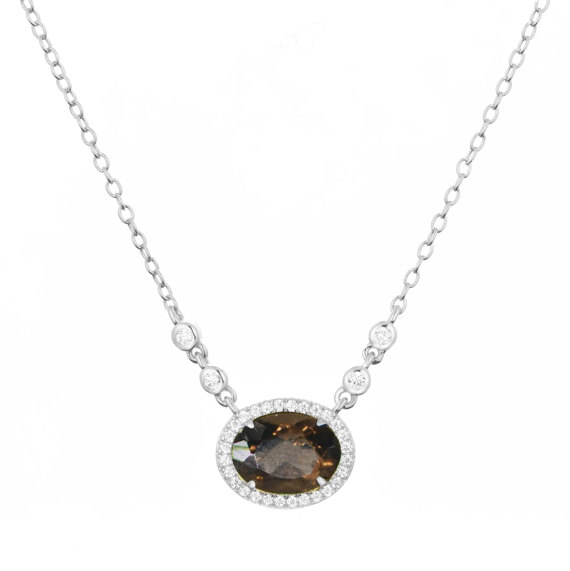 Aura Smoky Quartz Gemstone Necklace