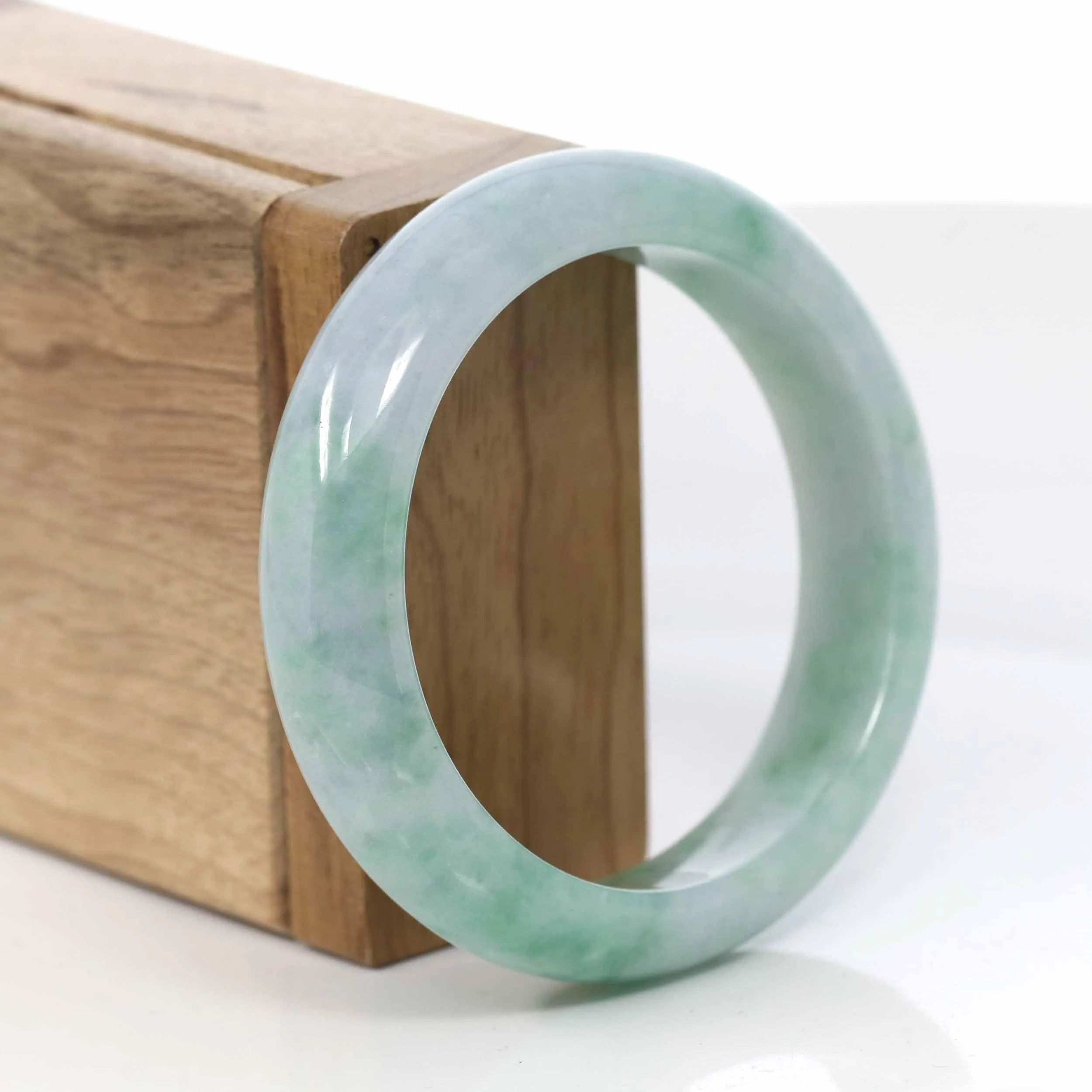 Baikalla Classic Real Jade Jadeite Bangle Bracelet ( 56.85 mm )#408