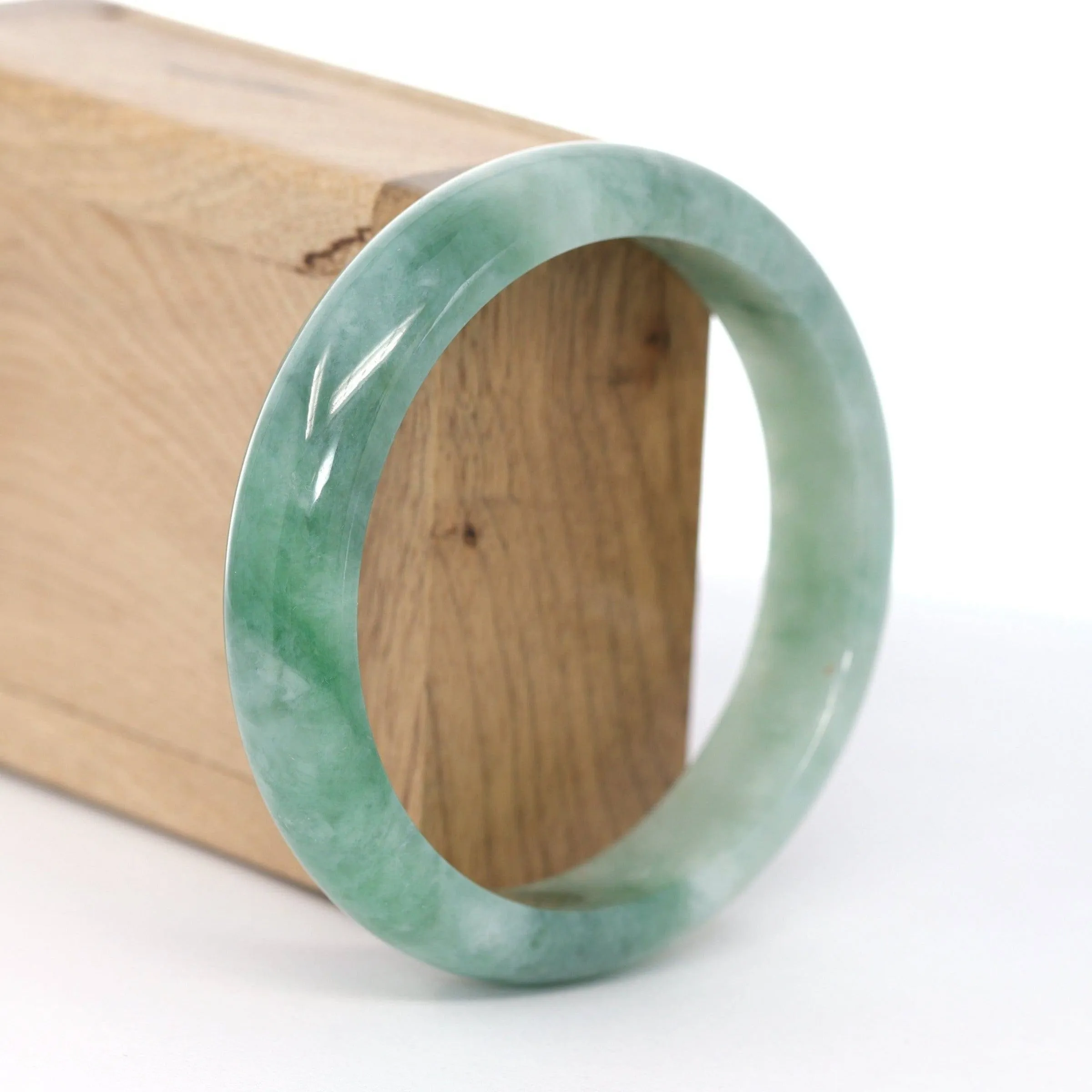 Baikalla "Classic Bangle" Forest Green Genuine Jadeite Jade Bangle (59.45 mm) #602
