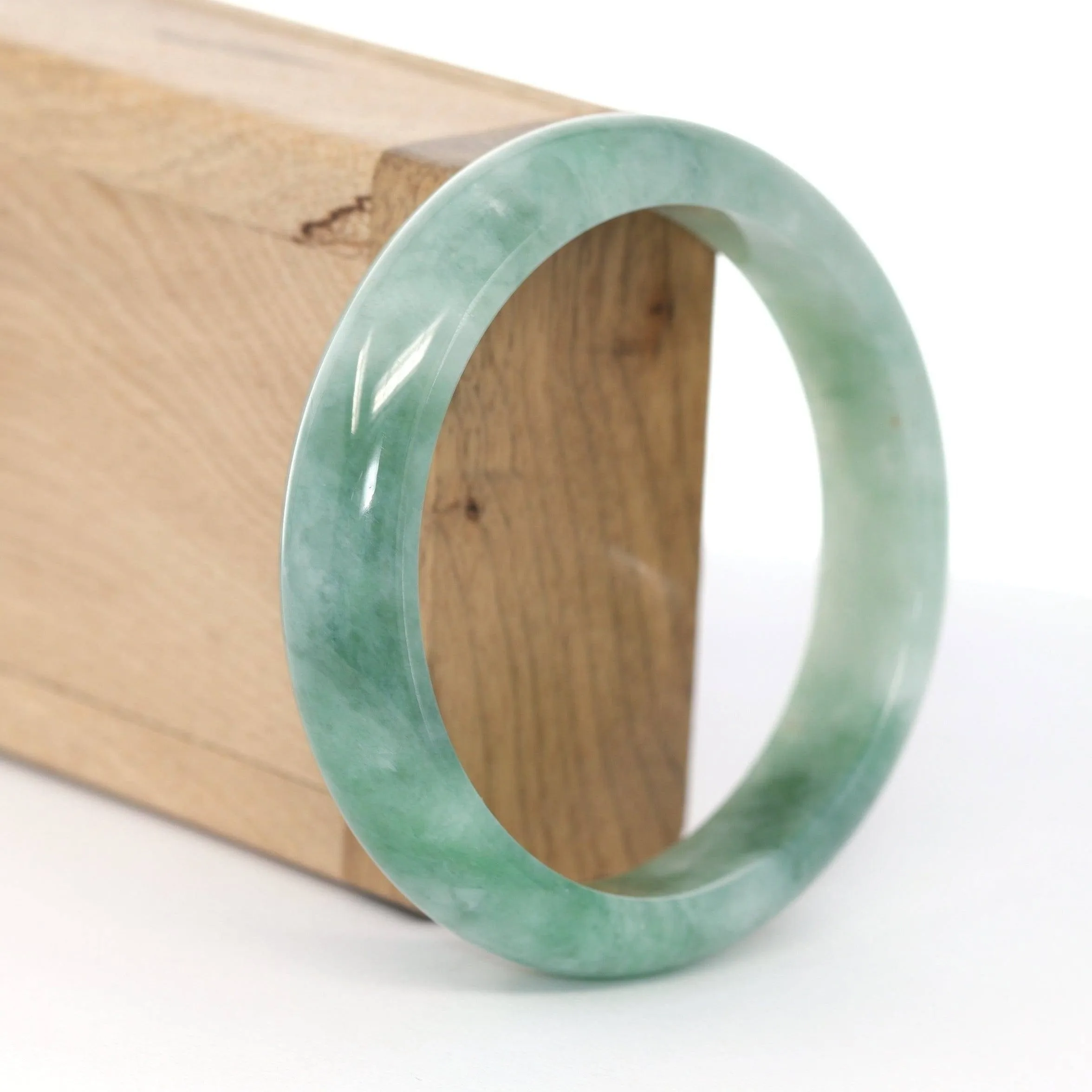 Baikalla "Classic Bangle" Forest Green Genuine Jadeite Jade Bangle (59.45 mm) #602