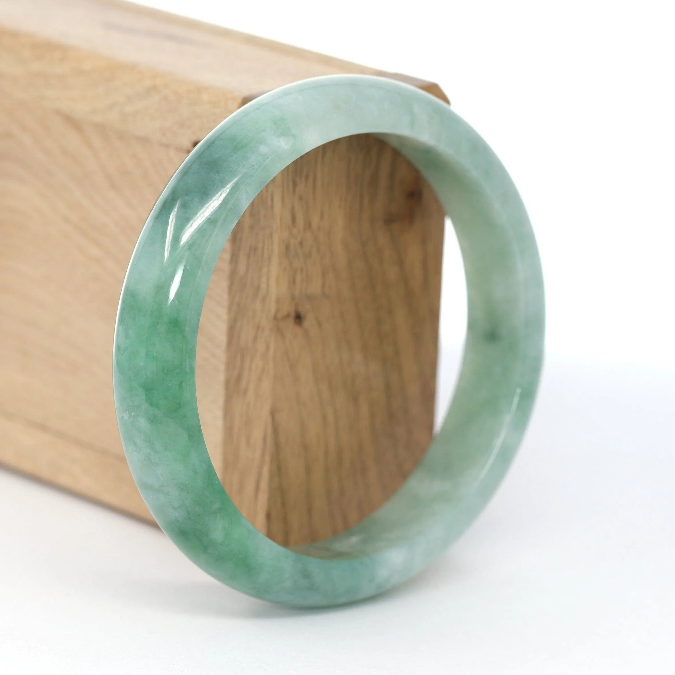 Baikalla "Classic Bangle" Forest Green Genuine Jadeite Jade Bangle (59.45 mm) #602