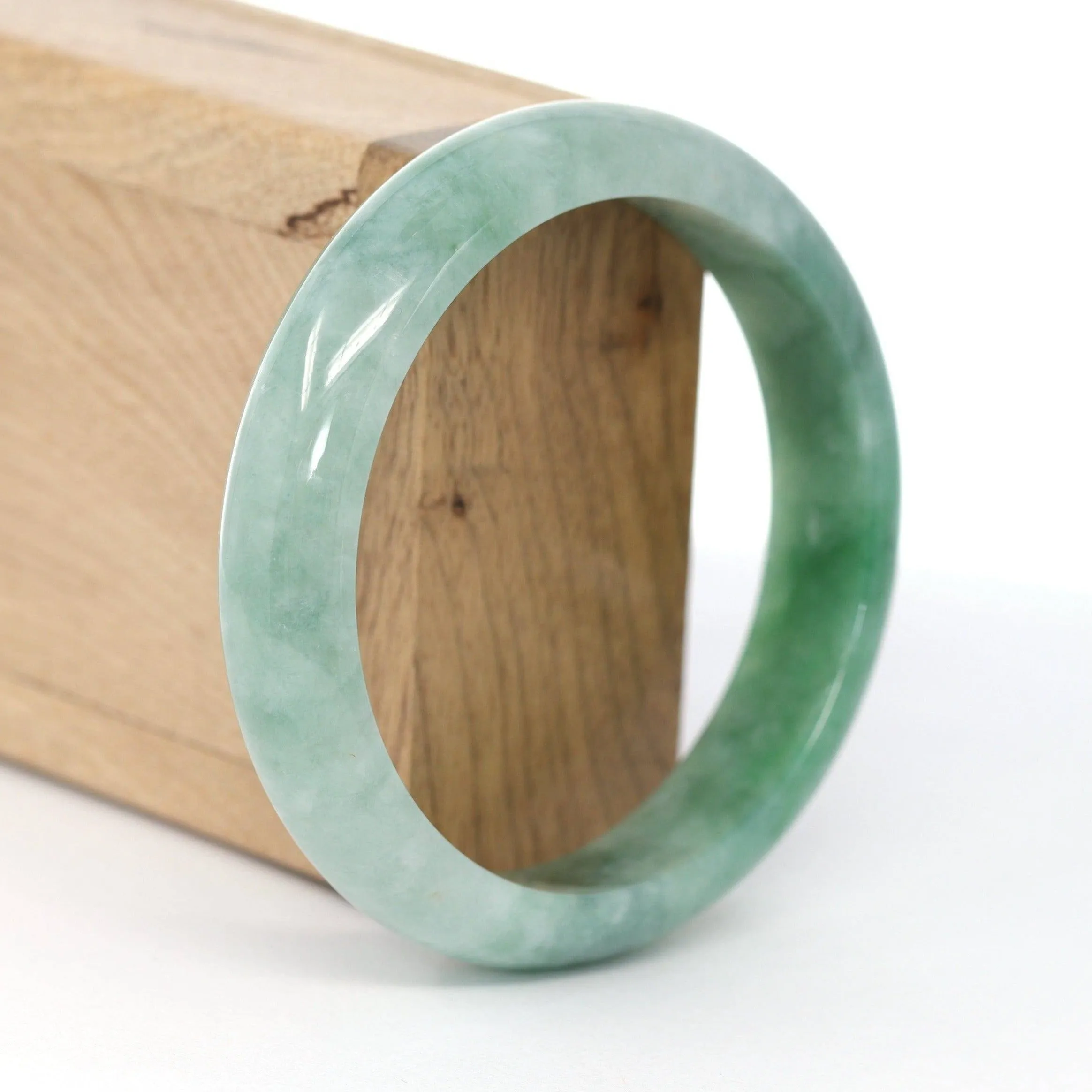 Baikalla "Classic Bangle" Forest Green Genuine Jadeite Jade Bangle (59.45 mm) #602