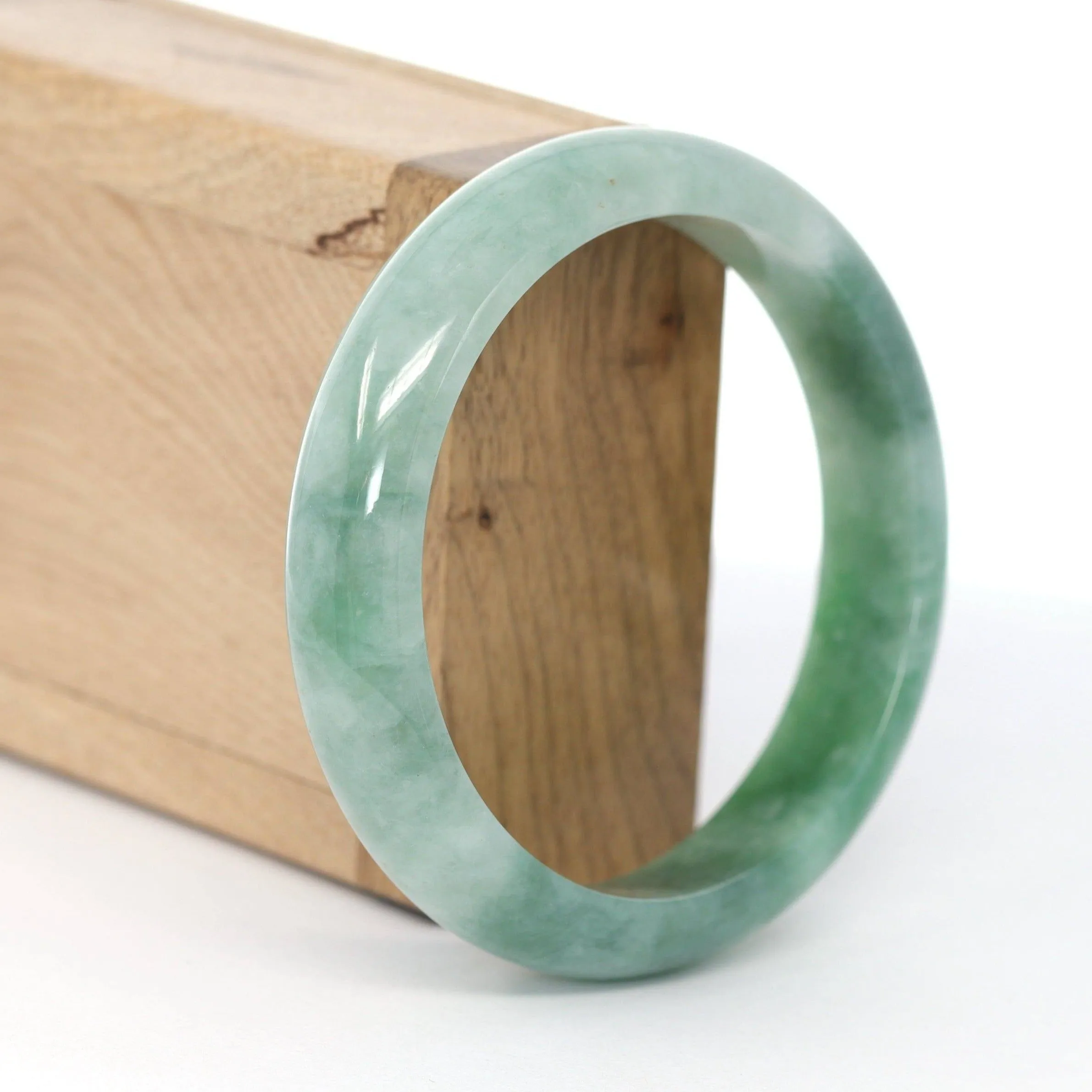Baikalla "Classic Bangle" Forest Green Genuine Jadeite Jade Bangle (59.45 mm) #602
