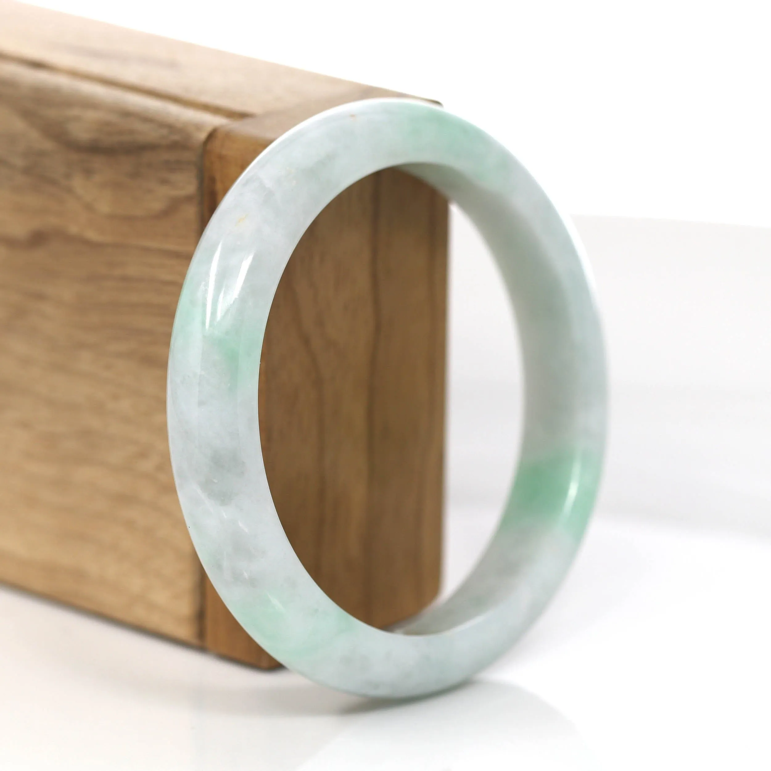 Baikalla "Classic Bangle" Genuine Burmese Green Jadeite Jade Bangle Bracelet (56.83mm)#851