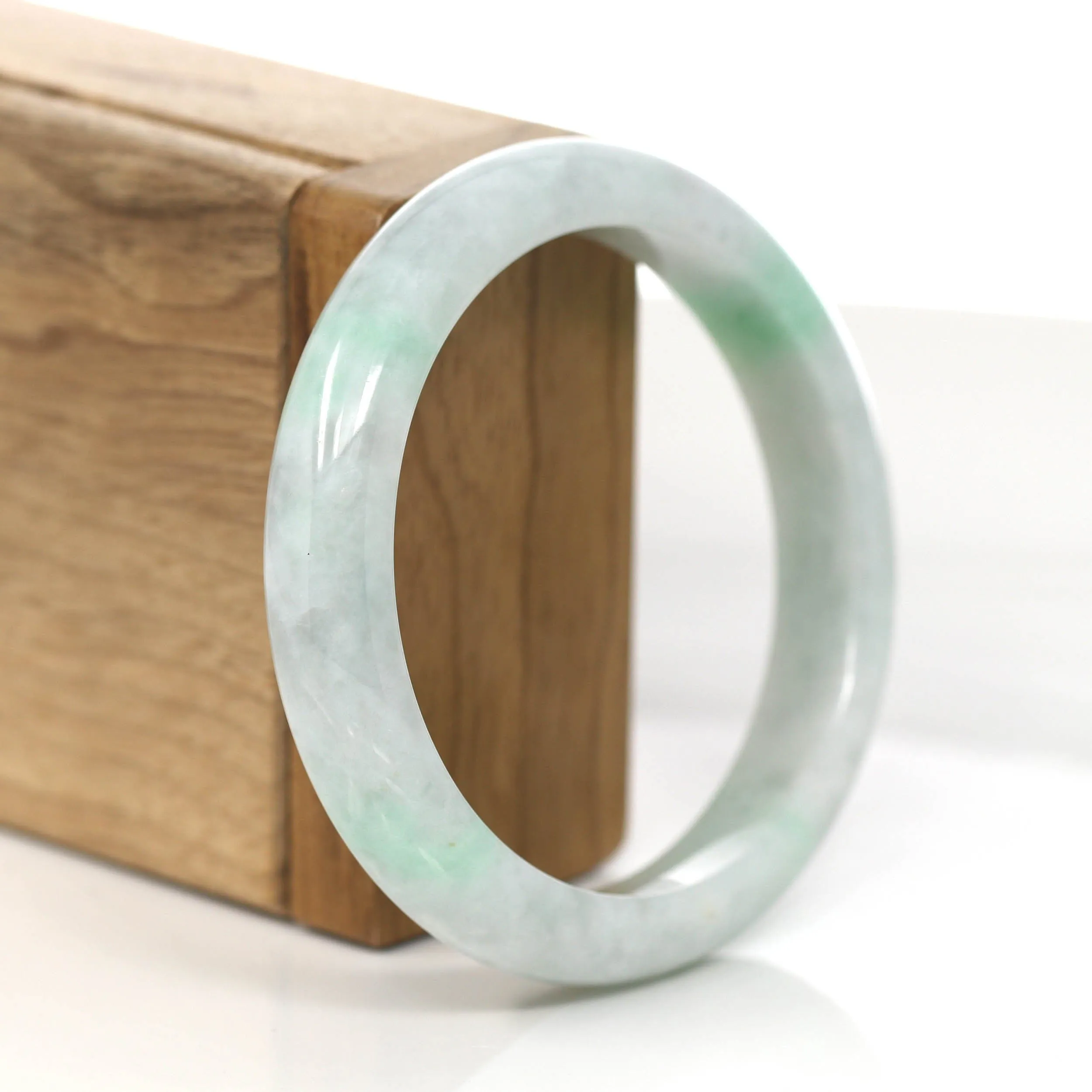 Baikalla "Classic Bangle" Genuine Burmese Green Jadeite Jade Bangle Bracelet (56.83mm)#851