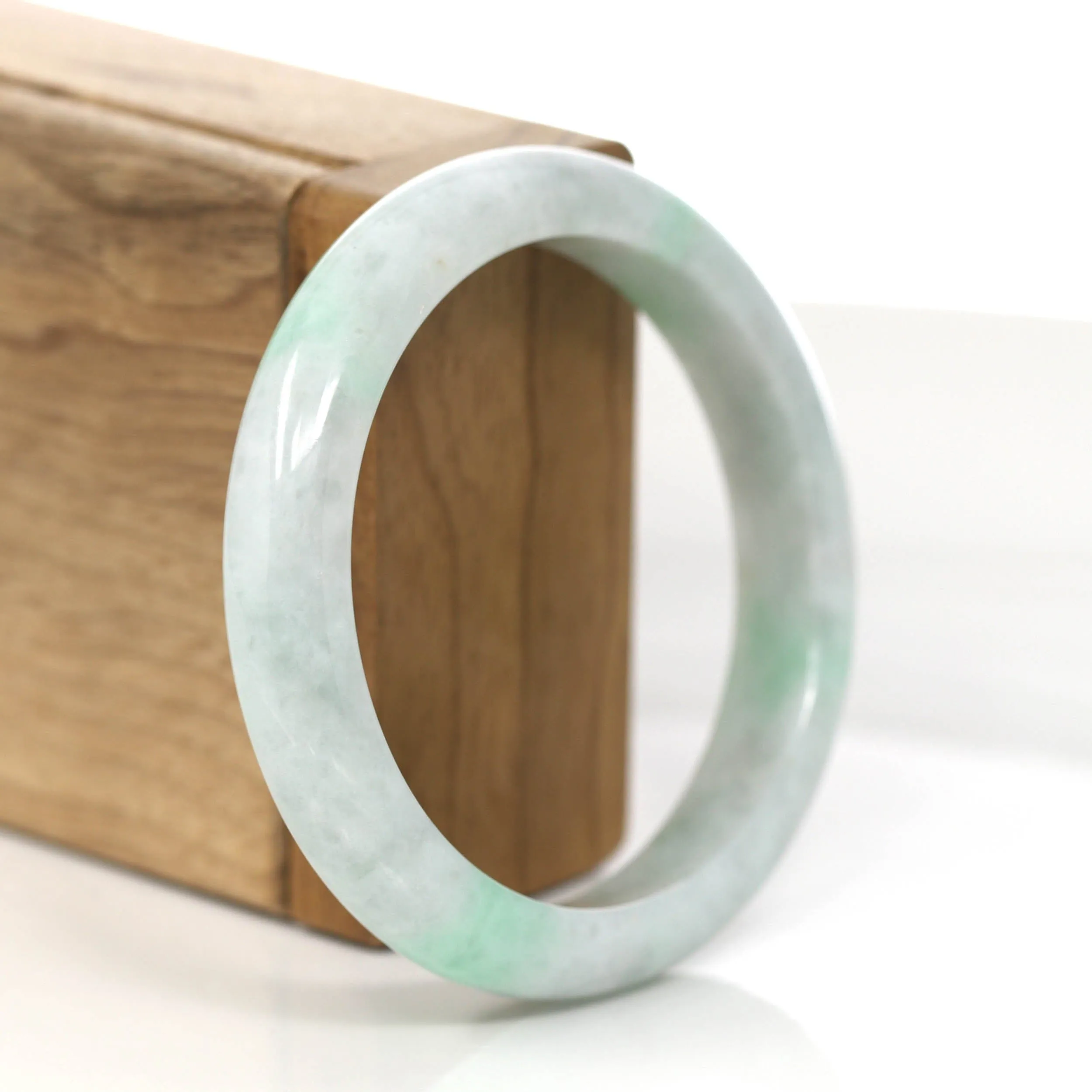 Baikalla "Classic Bangle" Genuine Burmese Green Jadeite Jade Bangle Bracelet (56.83mm)#851