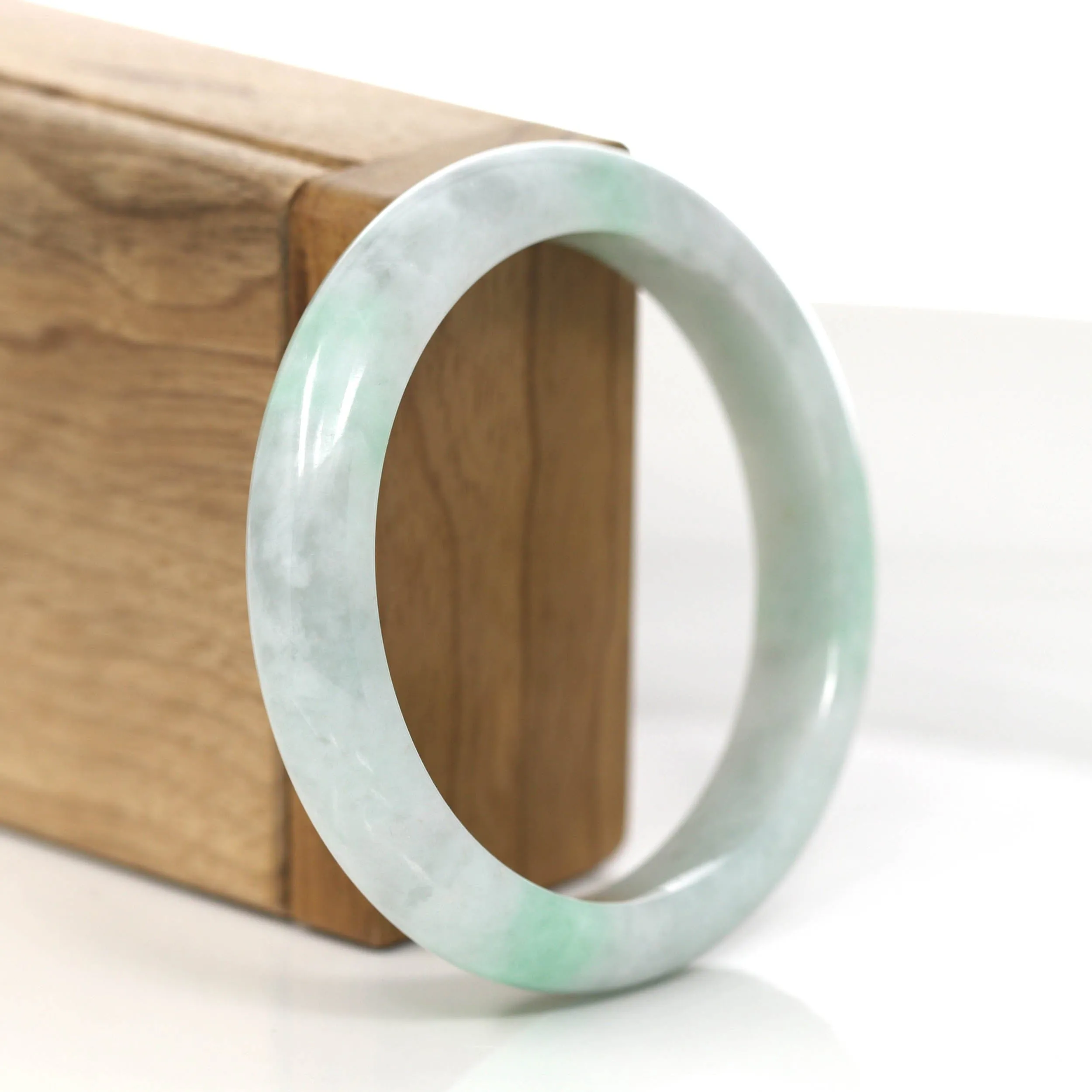 Baikalla "Classic Bangle" Genuine Burmese Green Jadeite Jade Bangle Bracelet (56.83mm)#851